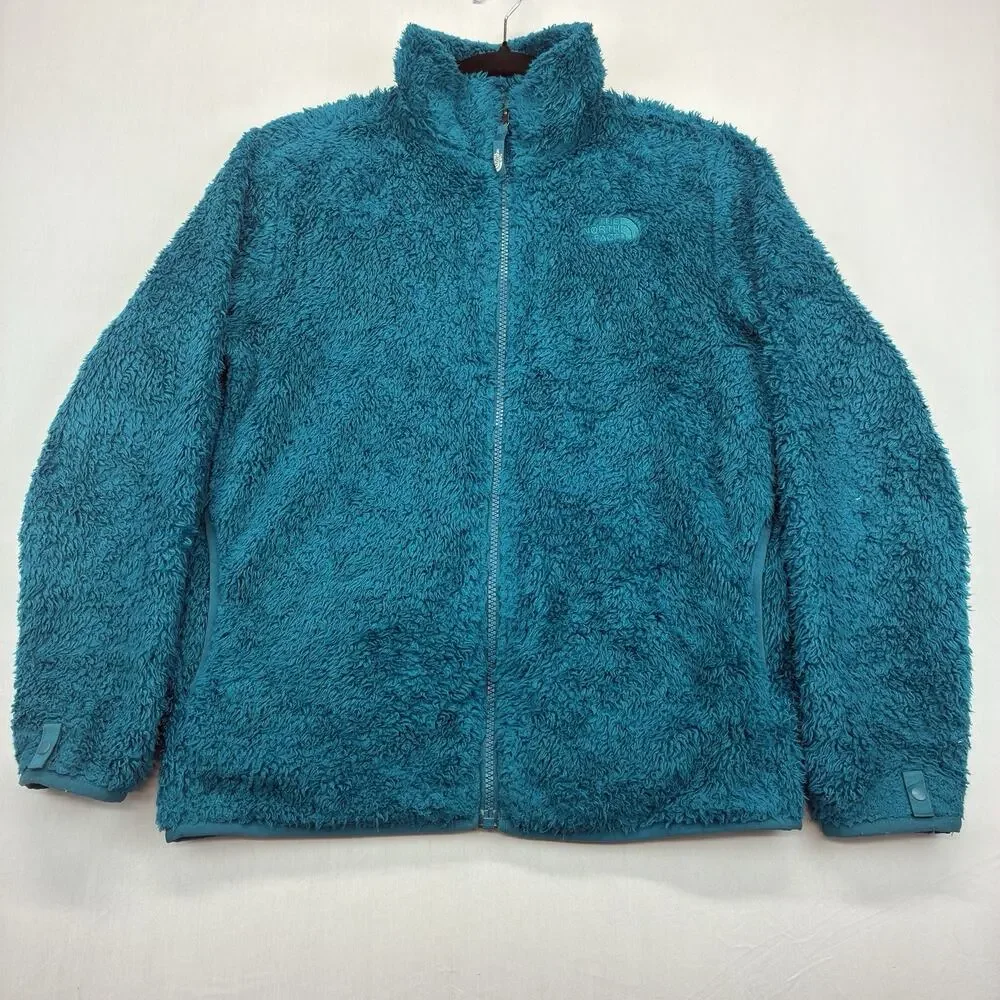 The North Face Osito Fleece Jacket Girls L 14/16 Blue Full Zip High Pile